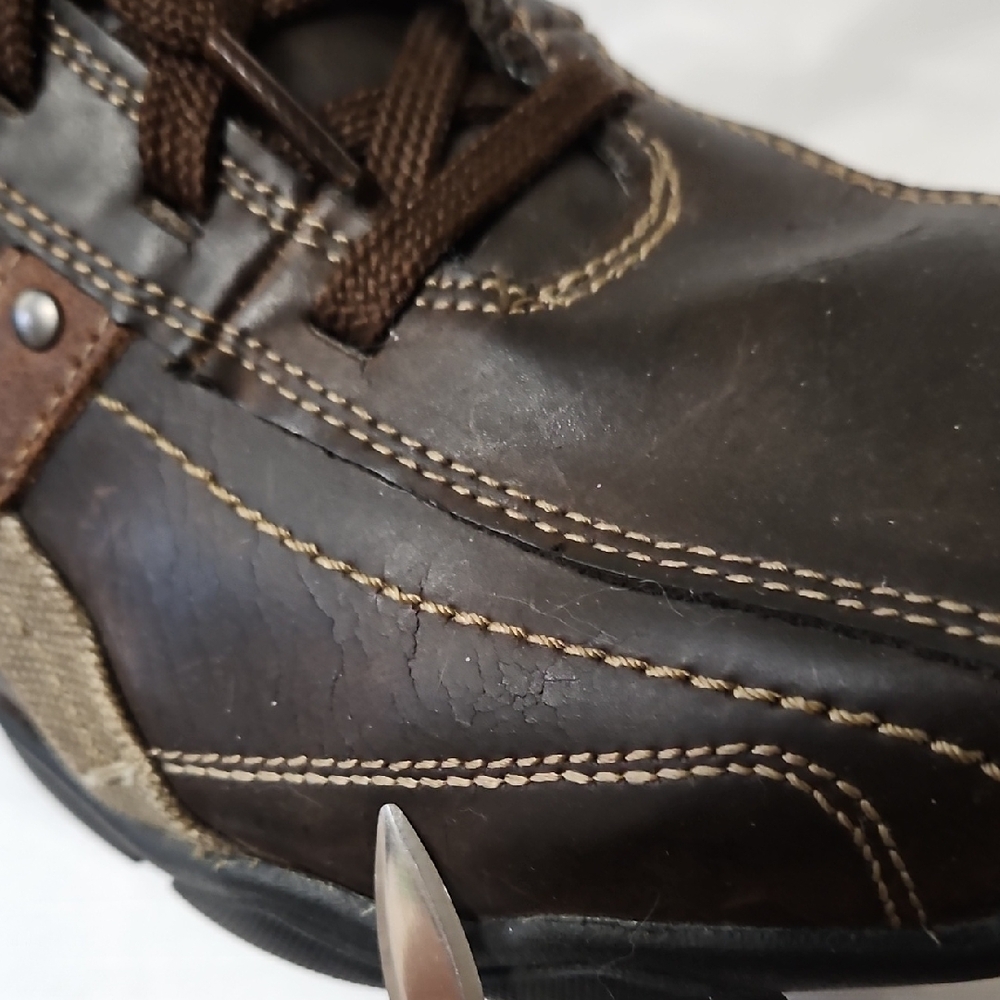 Skechers Men's Size 12 Blake Relaxed Step Brown Leather Casual Work Shoes 63385 - Picture 13 of 16